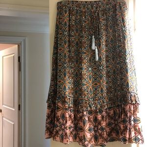 LOFT patterned midi skirt
